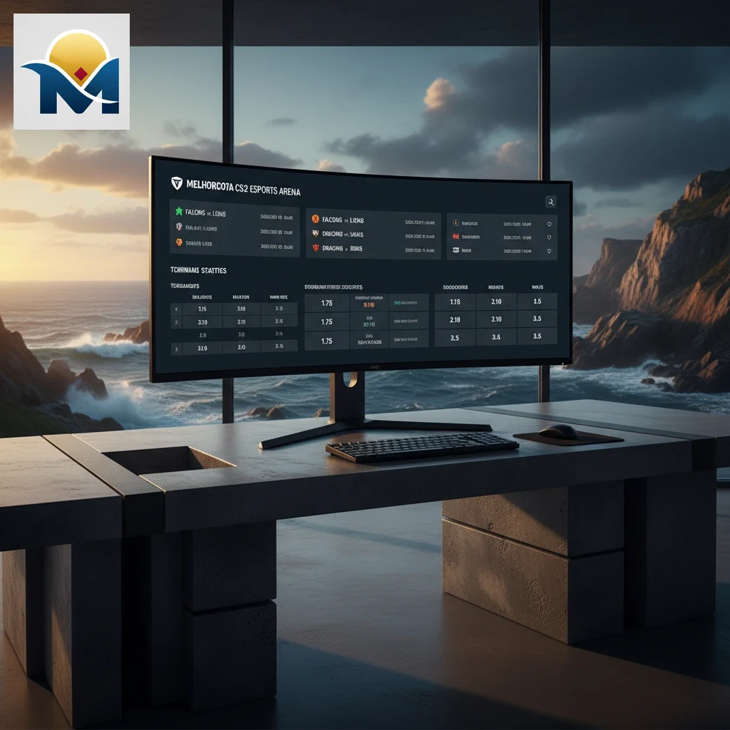 Interface com lista de jogos e odds para torneios de Counter-Strike 2.