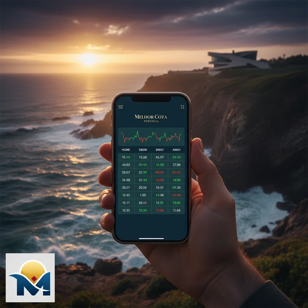Interface móvel com cotações de futebol atualizadas em tempo real.
