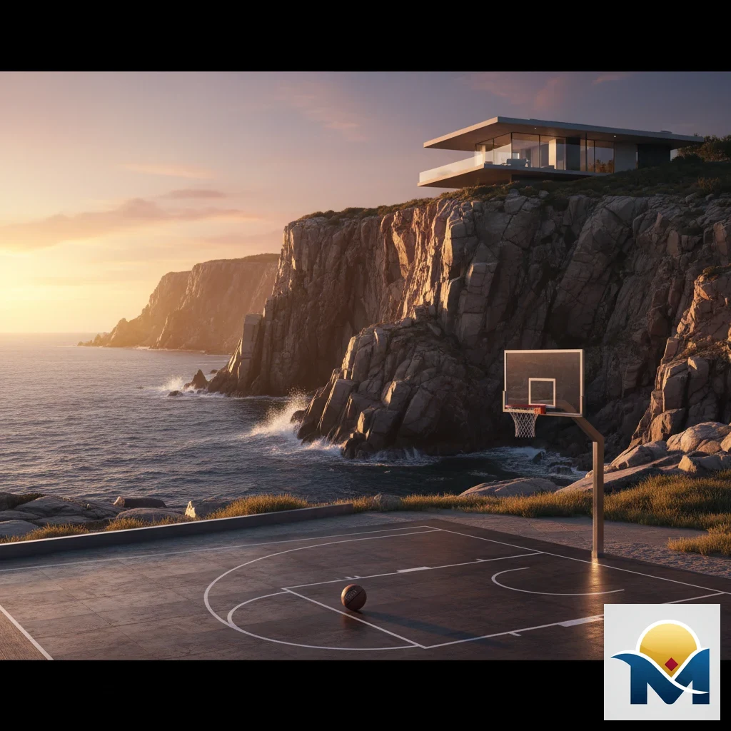 Jogador de basquetebol em ação representando a cobertura da NBA e ligas europeias
