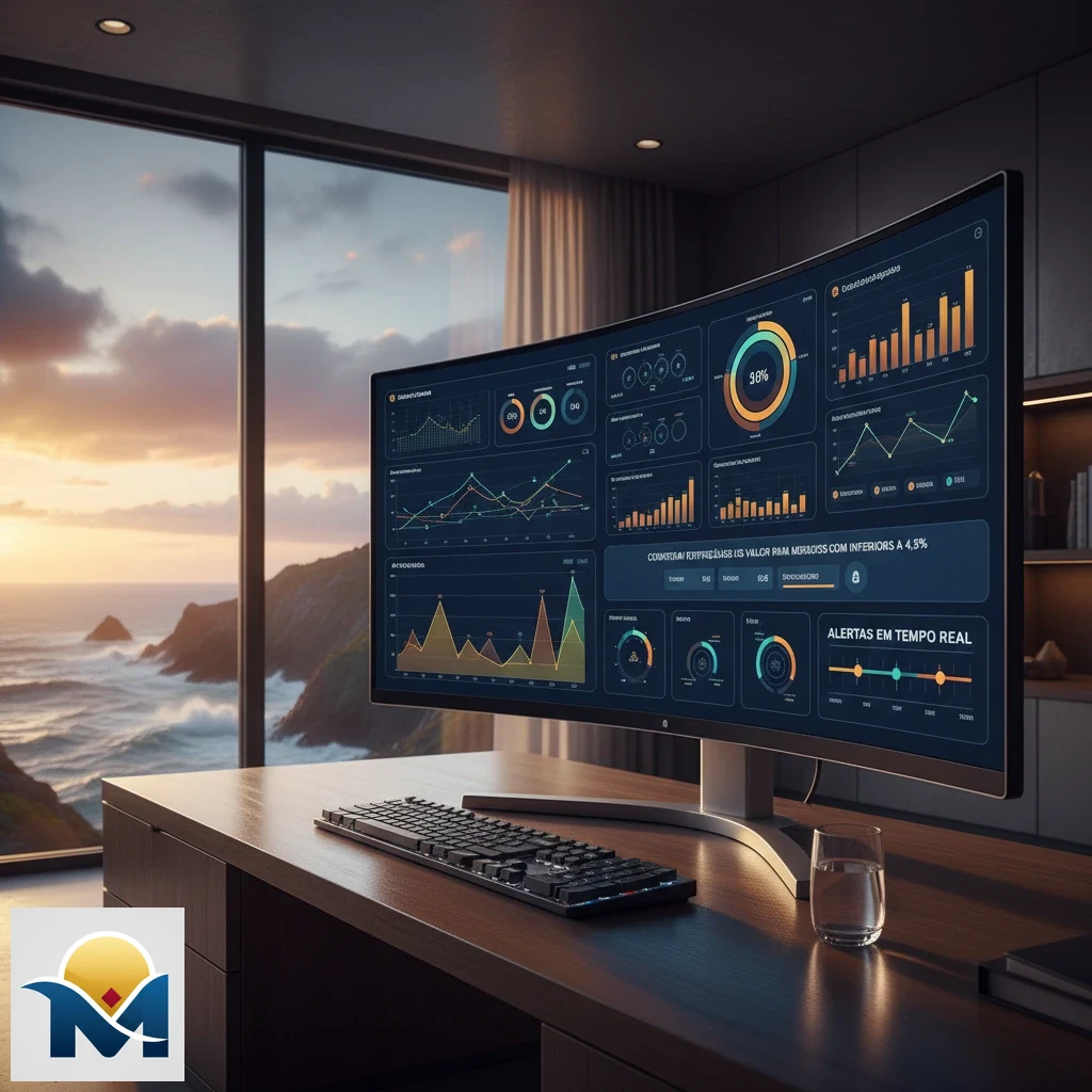 Interface móvel com alertas de mercados virtuais